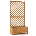 Planter Raised Bed with Trellis for Plant Flower Climbing-Orange