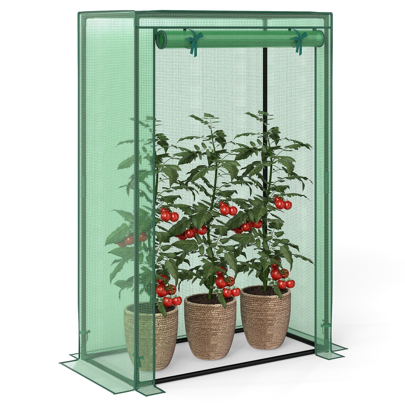 Portable Mini Greenhouse with Roll-Up Zippered Door