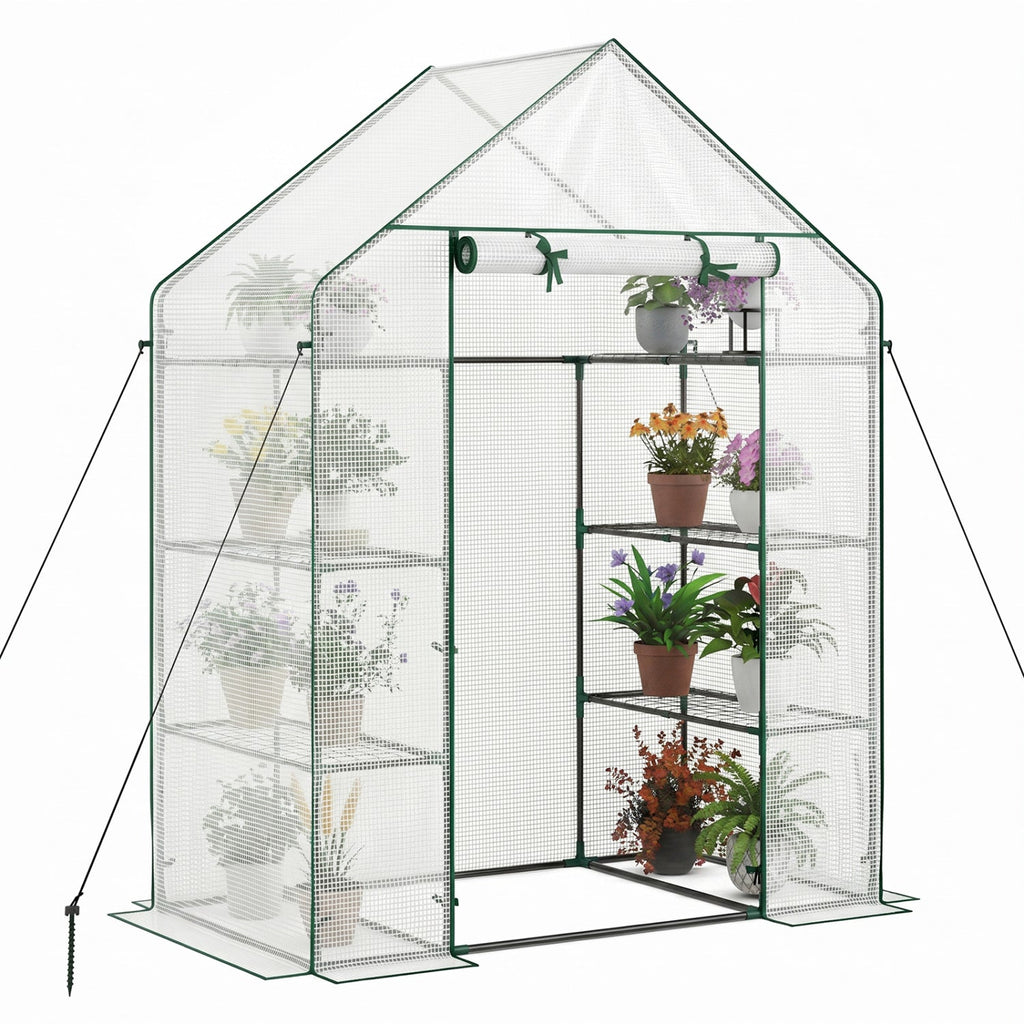 Portable Walk-in Greenhouse with 3 Tiers and 6 Shelves