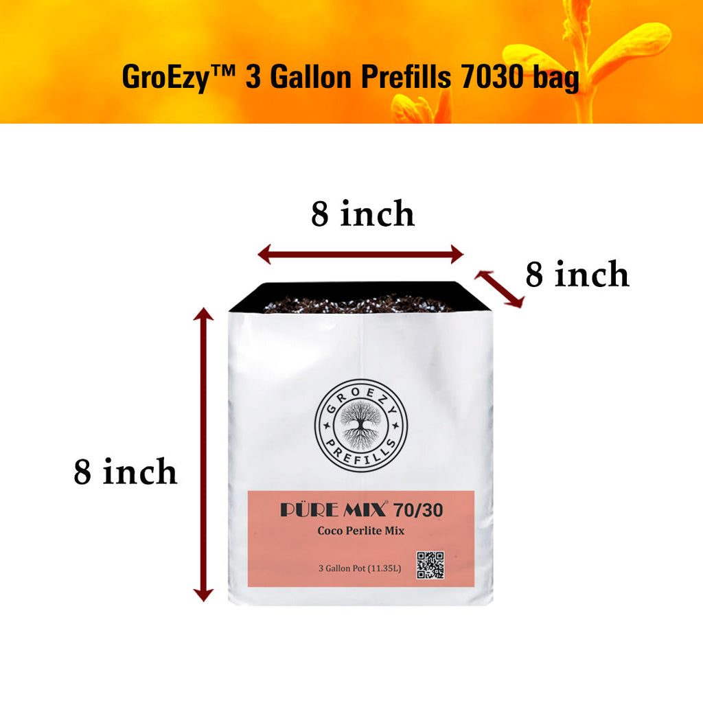 GroEzy™ 3 Gallon Prefilled 70/30 Coco Perlite Grow Bag