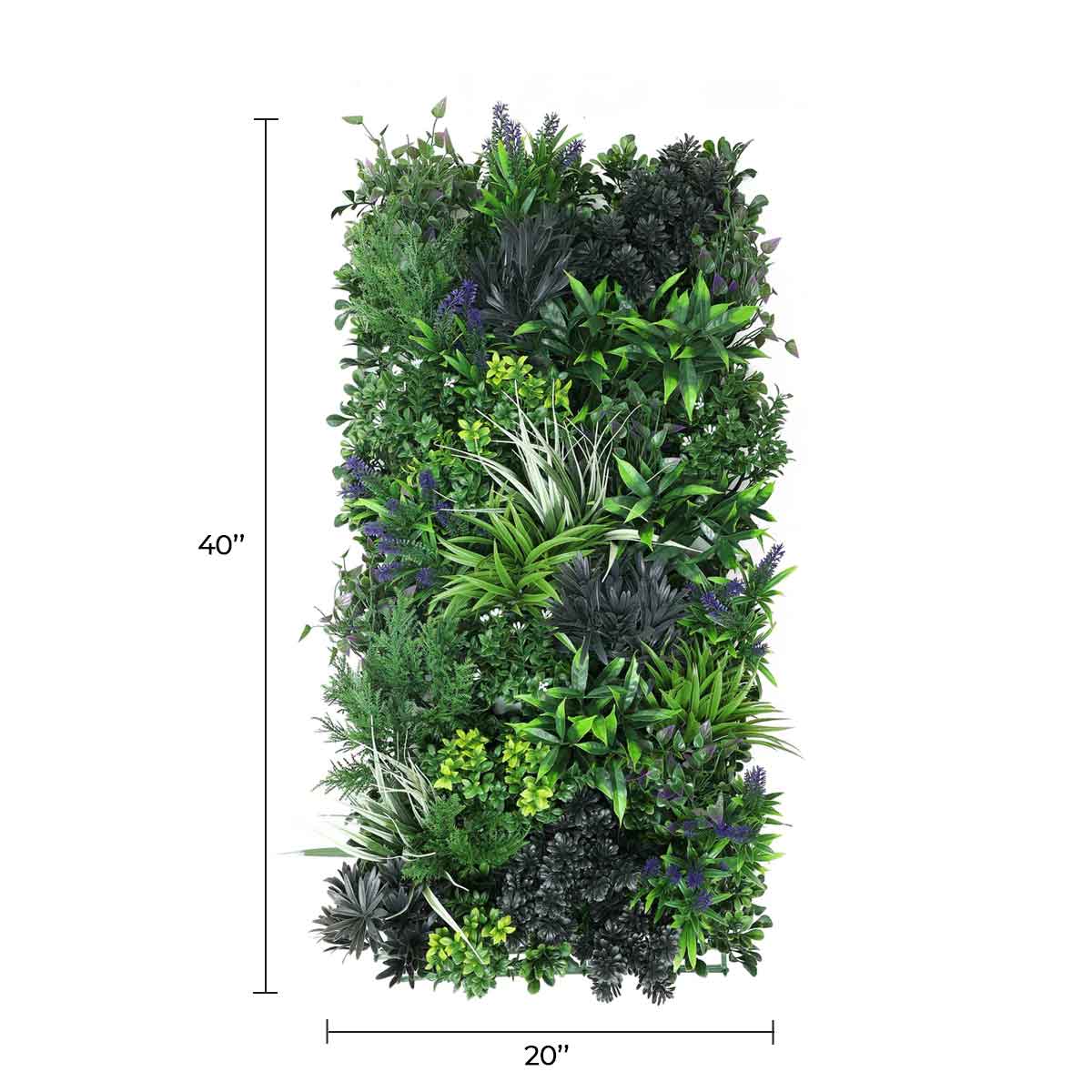 Rustic Botanical Lavender Artificial Green Wall Panel 40×20in – UV Resistant – Commercial Grade