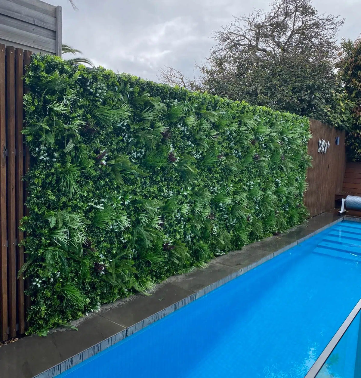 Tropical Vista Artificial Vertical Garden Green Wall Panel 40×40in 11 SQ FT – UV Resistant – Commercial Grade