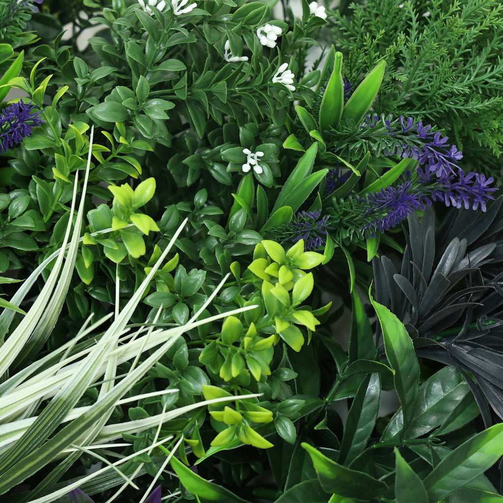 Rustic Botanical Lavender Artificial Green Wall Panel 40×20in – UV Resistant – Commercial Grade