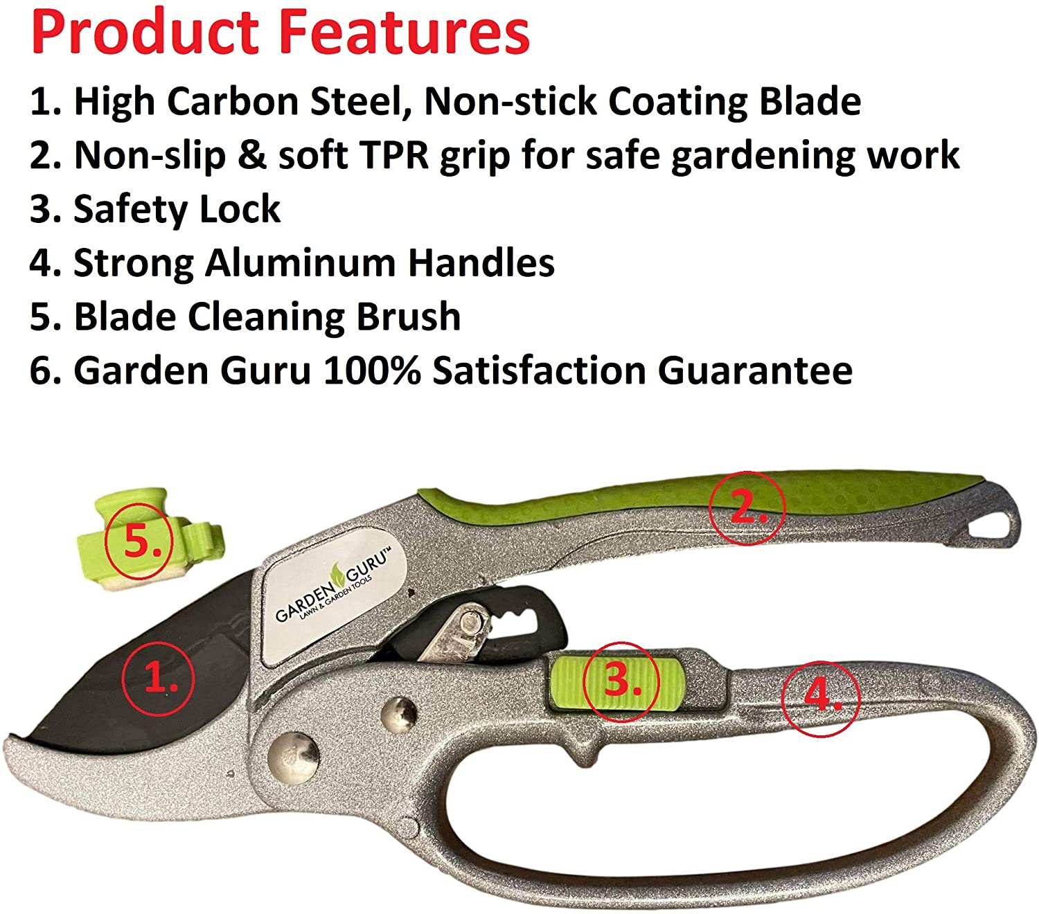 Ratchet Garden Pruning Shears Clippers Deluxe