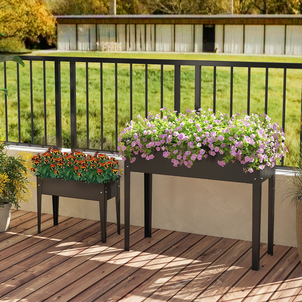 Raised Garden Bed Elevated Metal Planter Box with Legs Drainage Holes