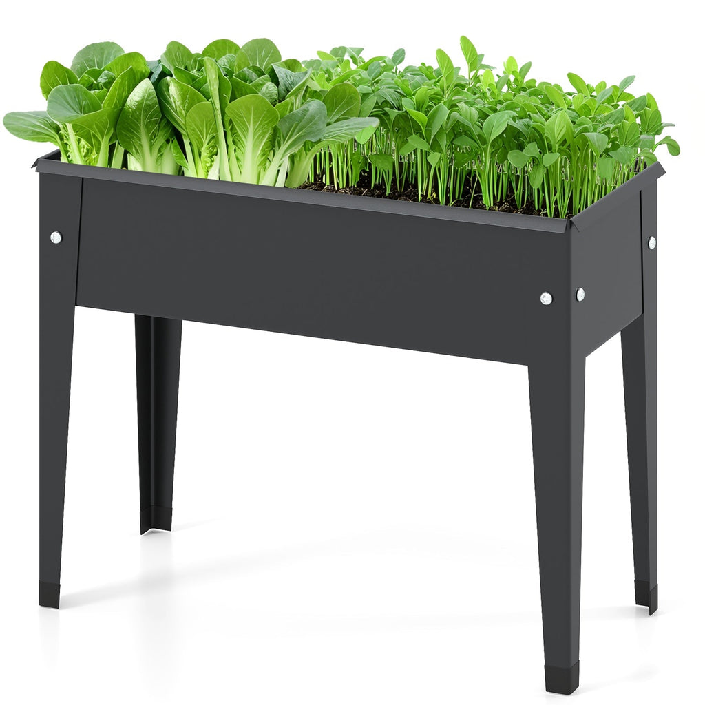 Raised Garden Bed Elevated Metal Planter Box with Legs Drainage Holes