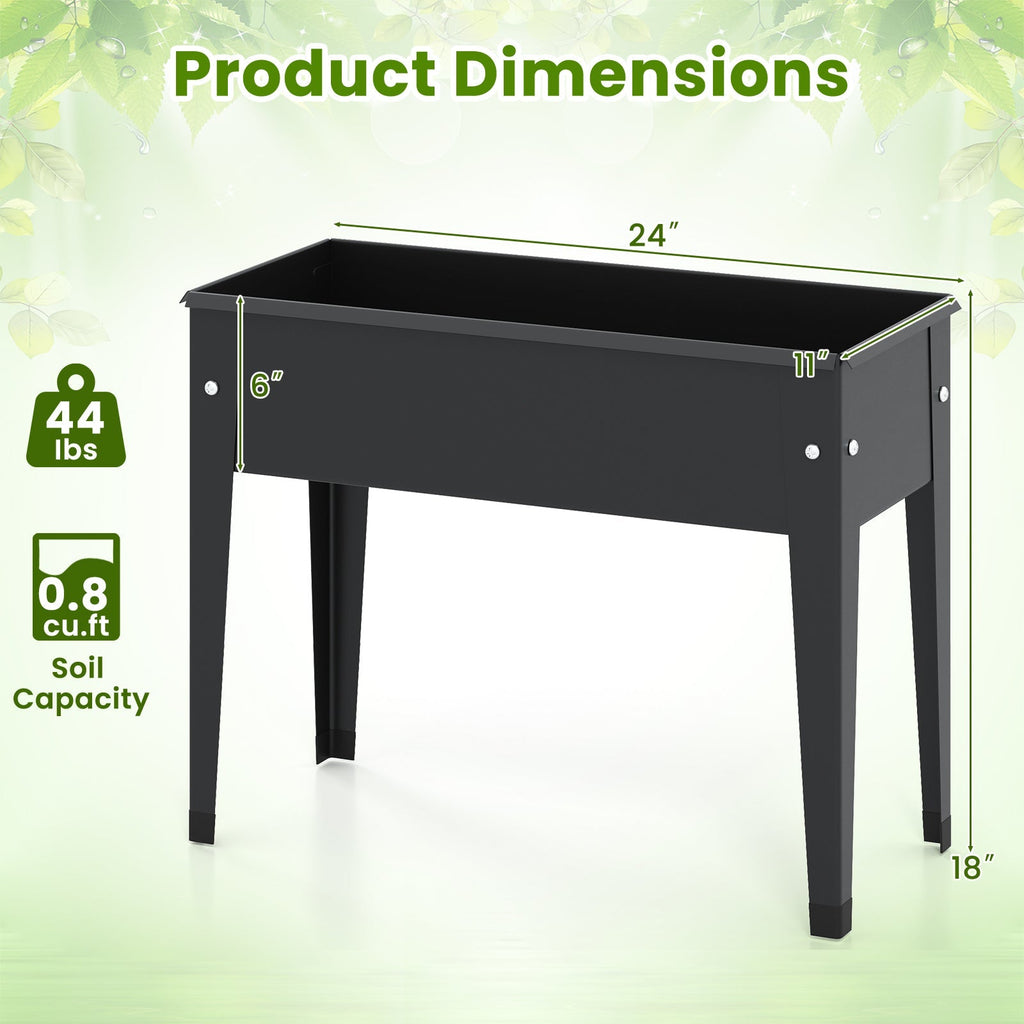 Raised Garden Bed Elevated Metal Planter Box with Legs Drainage Holes