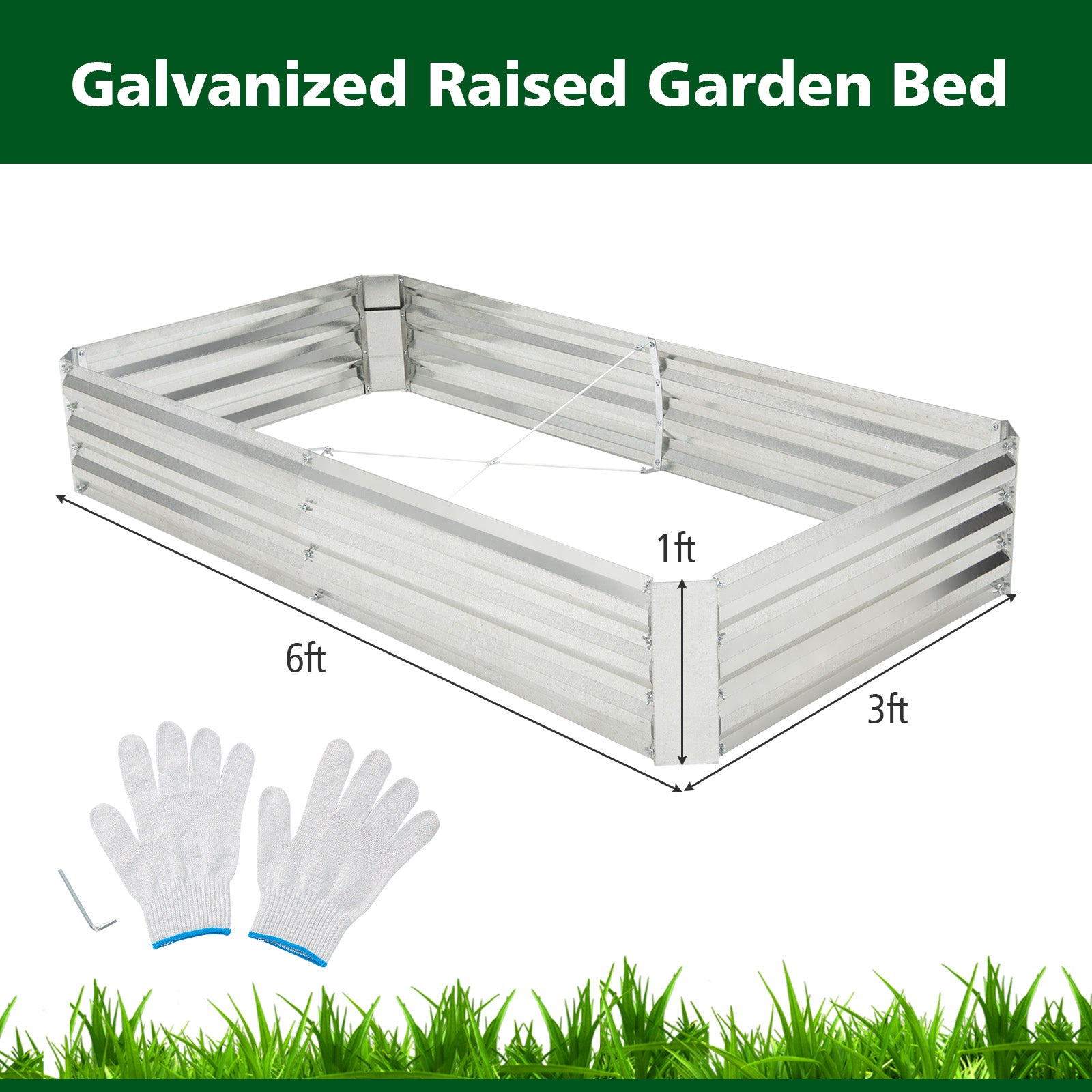 3x6 Galvanized Metal Raised Garden Bed