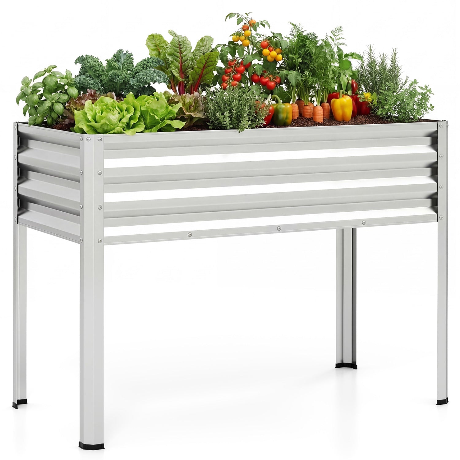 Raised Garden Bed with Legs Electro-Coating Metal Large Elevated Planter Box
