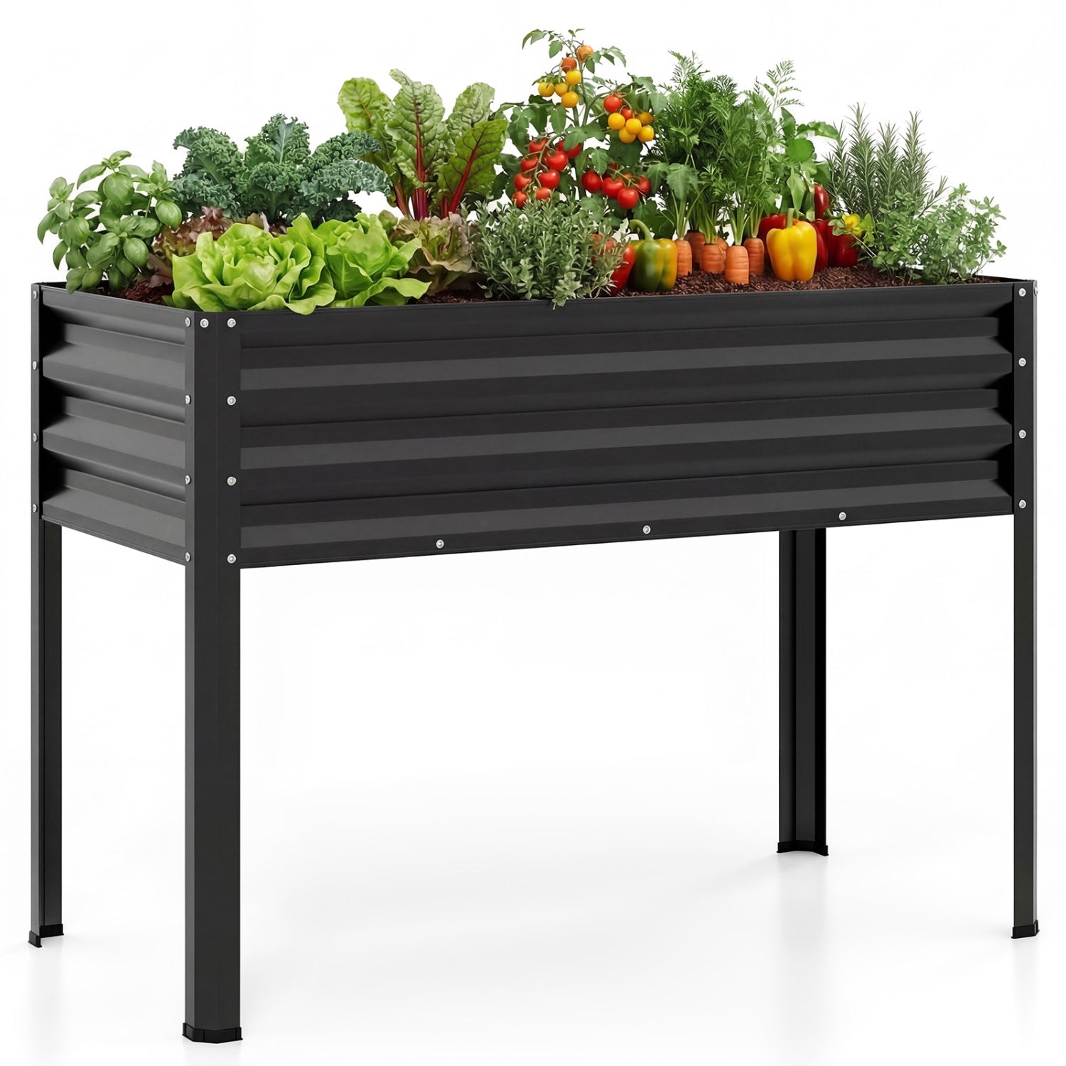 Raised Garden Bed with Legs Electro-Coating Metal Large Elevated Planter Box