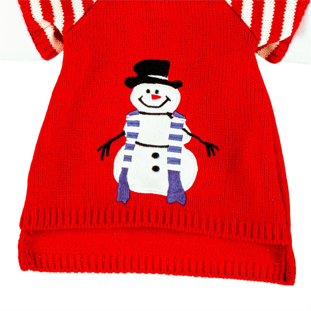 Red Snowman Sweater & Antler Hat Outfit for 21-Inch Porch Goose
