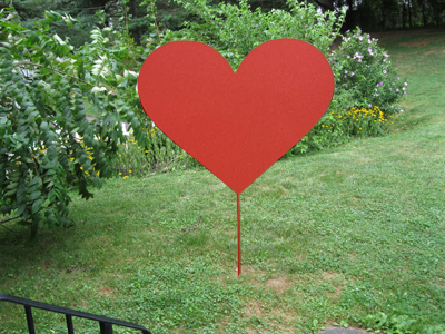 Heart Garden Stake or Metal Heart Wall Decor / Valentine's Day Outdoor Decorations