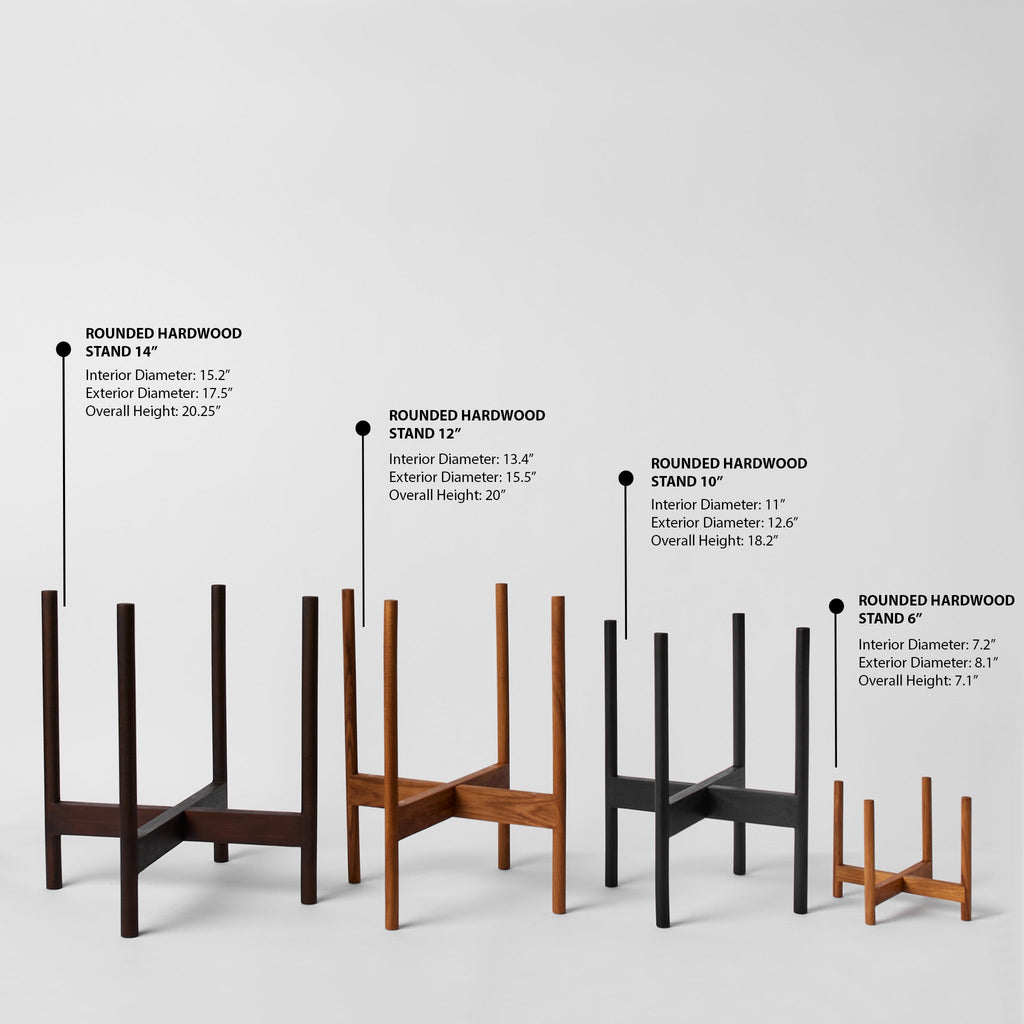 Rounded Hardwood Planter Stand