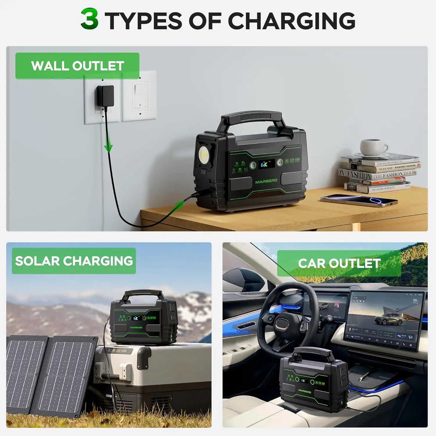 155Wh Portable Solar Generator 30W Panel 2 AC QC3.0 USB Camping RV Home Backup