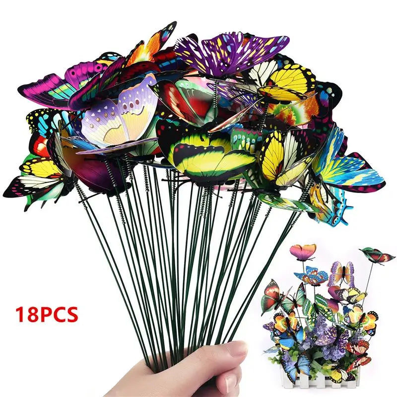 24Pcs Colorful Butterfly Garden Stakes | Outdoor Whimsical Yard Decor