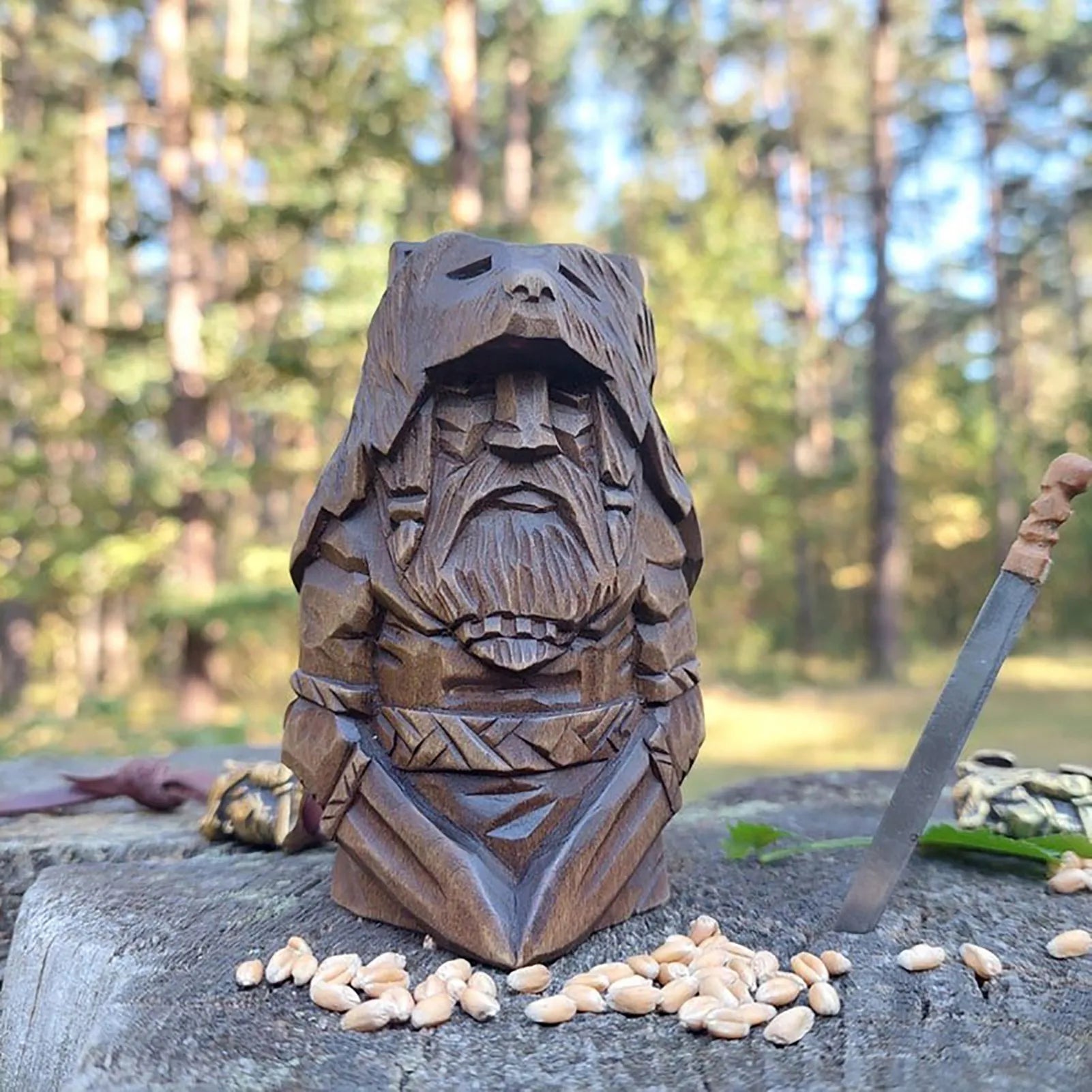 Odin Thor Tyr Ulfhednar Norse Pagan Resin Viking Statue Nordic Pagan Resin Ornaments Art for Home Outdoor Garden Decoration