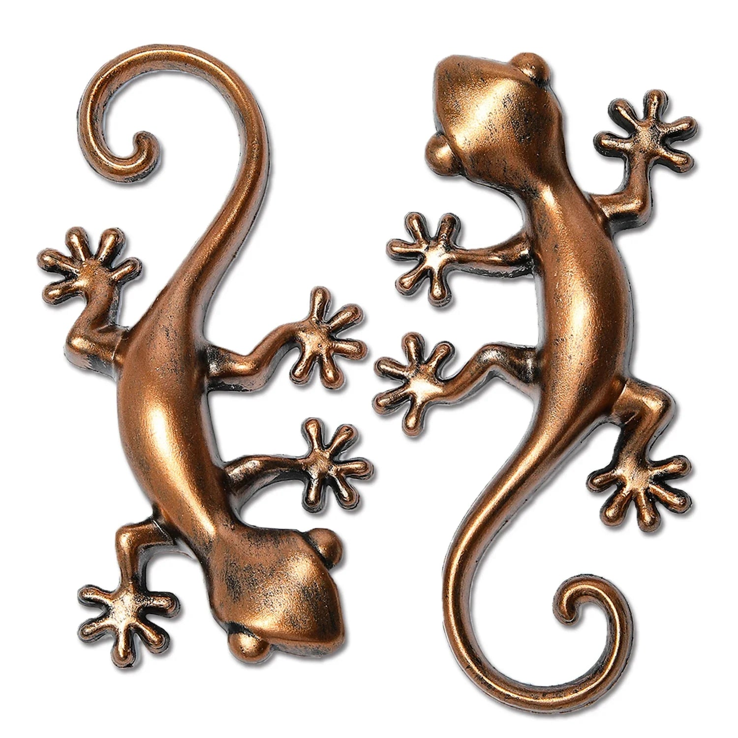 2 pcs Resin Gecko Wall Decor, Garden Yard Decoration,Water Transfer Colorful Lizard Garden Art For Outdoor And Indoor Decoration