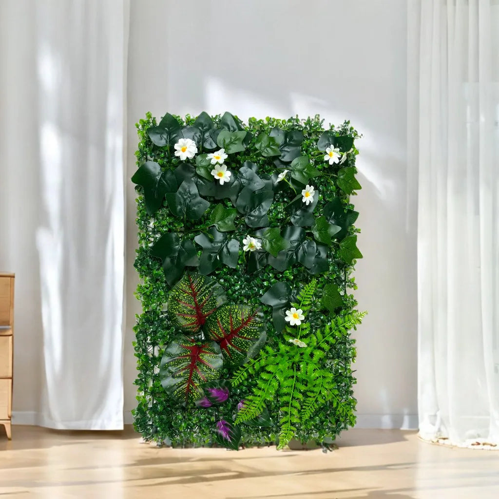 1pc Grass Wall Panels,3D Mixed Grass Wall Backdrop,Greenery Wall Panels,Artificial Hedge Grass Wall Fence Privacy Screen