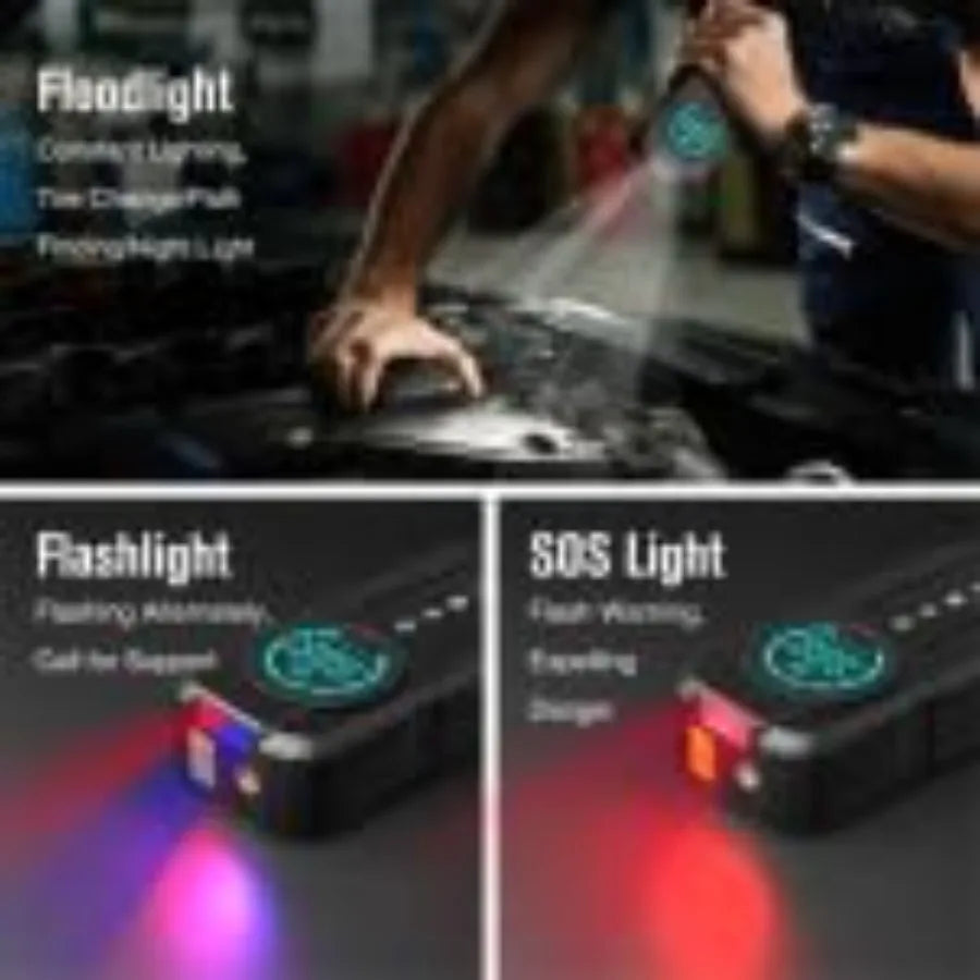 6000A Car Jump Starter with Air Compressor 150PSI 12V Battery Booster