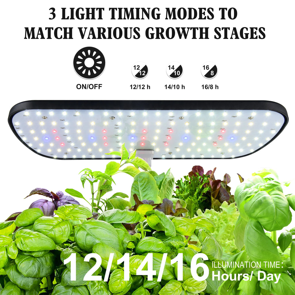 12 Pod Hydroponic Growing System Indoor Herb Garden LED Grow Light Timer