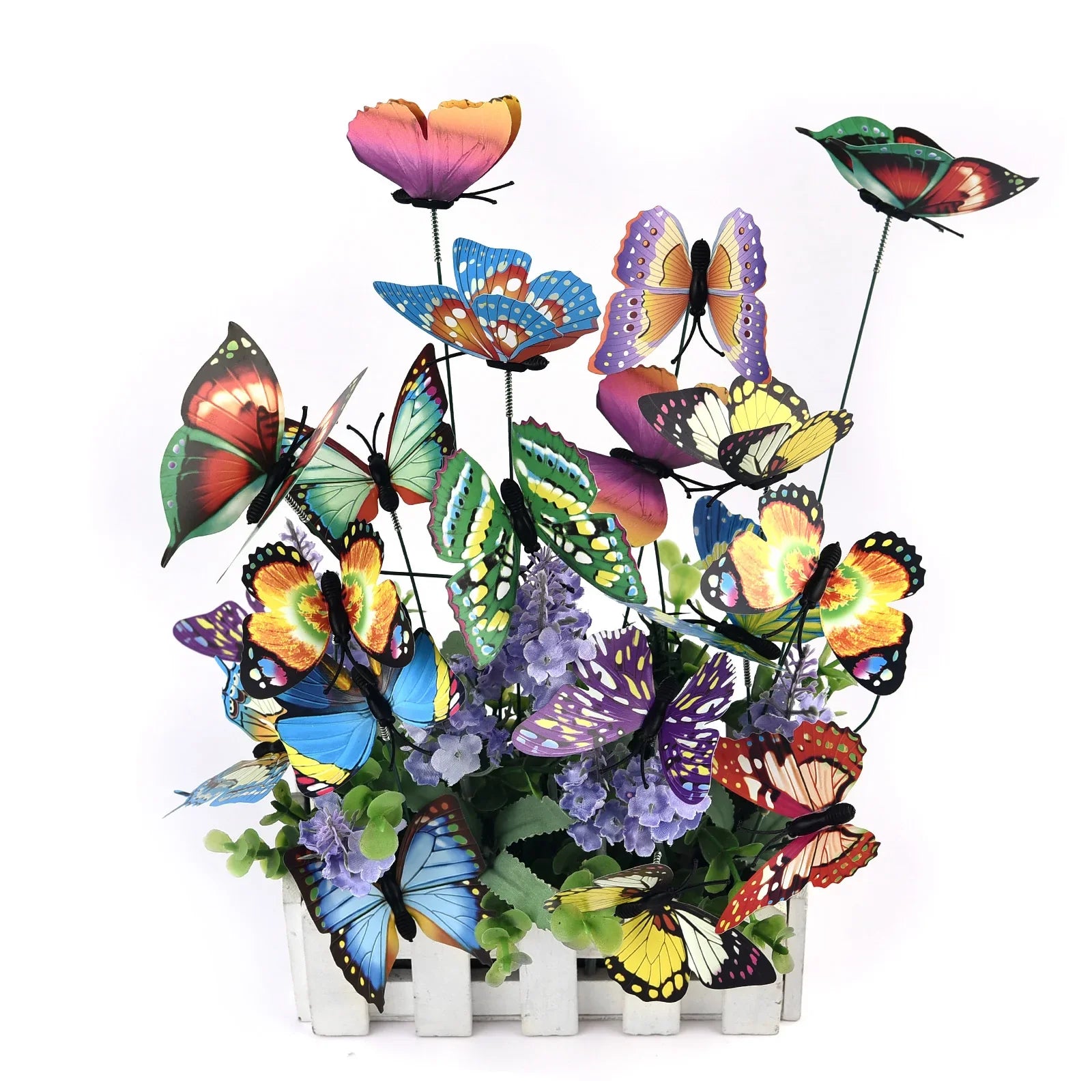 24Pcs Colorful Butterfly Garden Stakes | Outdoor Whimsical Yard Decor