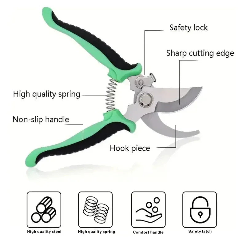 Pruner Garden Scissors Professional Sharp Bypass Pruning Shears Tree Trimmers Secateurs Hand Clippers For Garden Beak Scissors