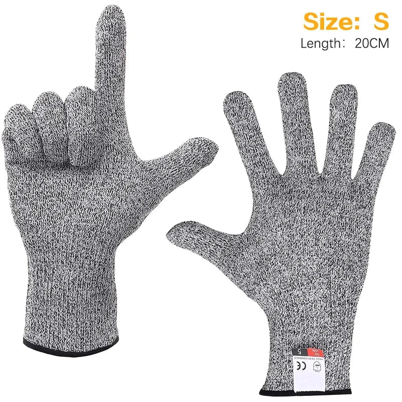 HPPE Level 5 Safety Cut-Resistant Gloves Anti Cut Proof Grey Anti-Cut Level Work Garden Butcher Gardening Handguard Kitchen Tool