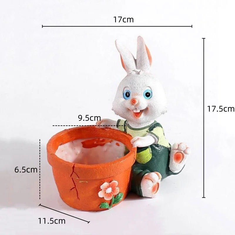 DecorBites™ Cartoon Bunny Rabbit Flower Pot | Cute Indoor Succulent Planter Garden Decor
