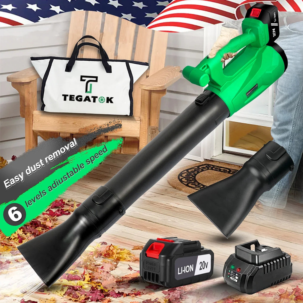 Tegatok Cordless Electric Leaf Blower 450CFM 125MPH 20V Battery