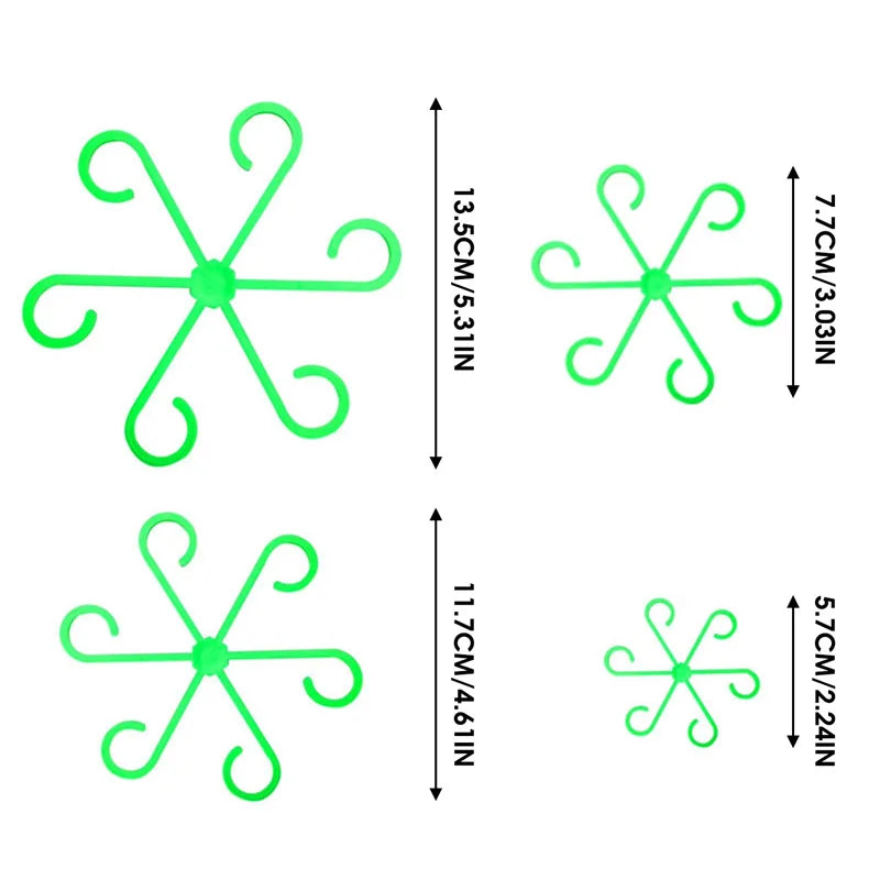 4Pcs Hanging Plant Stand Anti-Toppling Support Pole Plastic Hooks Fixator Flower Hydroponic Folding Fixed Garden Accessories