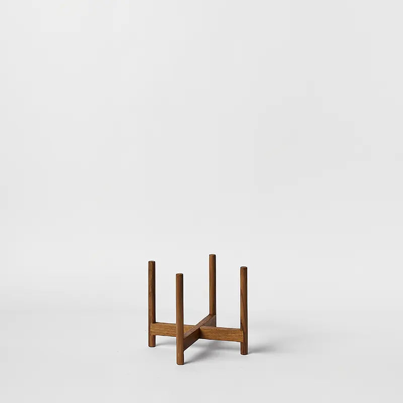 Rounded Hardwood Planter Stand