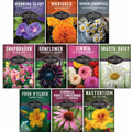 10 Heirloom Flower Seed Collection – Non-GMO Annuals & Perennials