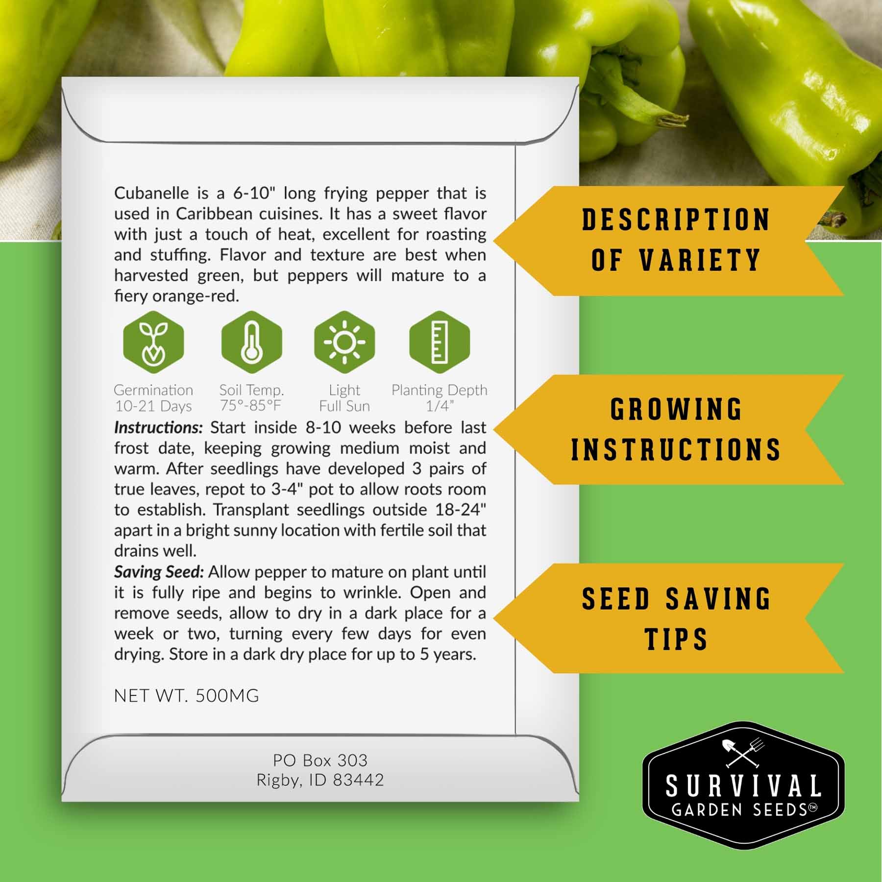 4 Pepper Seed Collection – Heirloom Non-GMO Hot & Sweet Peppers for Salsas, Roasting & Fresh Garden Harvests