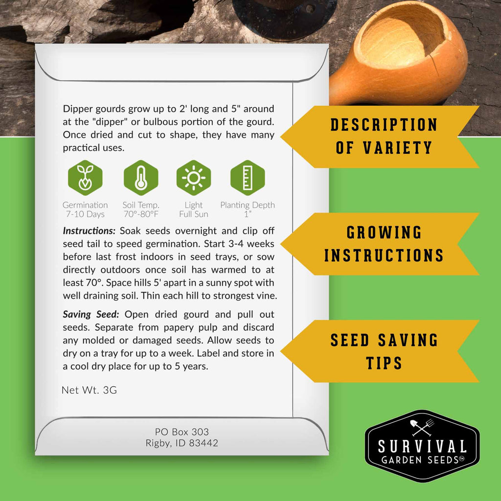 Gourd Seed Collection – Dipper Gourds & Luffa (Loofah) Gourds for Crafting, Utility & Eco-Friendly Uses
