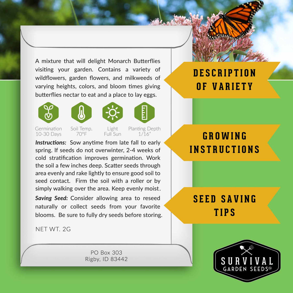 Pollinator Flower Seed Collection - Wildflower Mixes for Bees, Butterflies & Hummingbirds