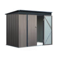 NNEDSZ Garden Shed 2.31x1.31M Sheds Outdoor Storage Tool Metal Workshop Shelter Double Door