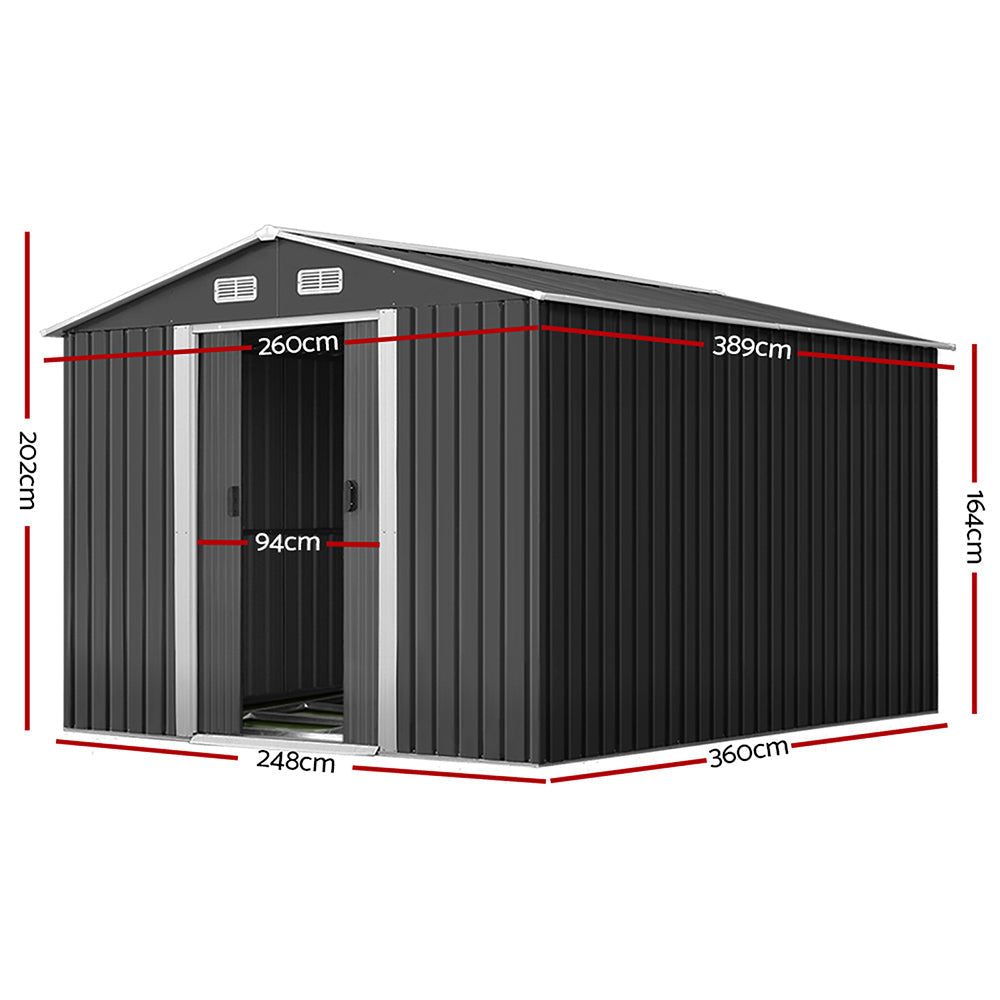 NNEDSZ Garden Shed Outdoor Storage Sheds Tool Workshop 2.6X3.89X2.02M with Base