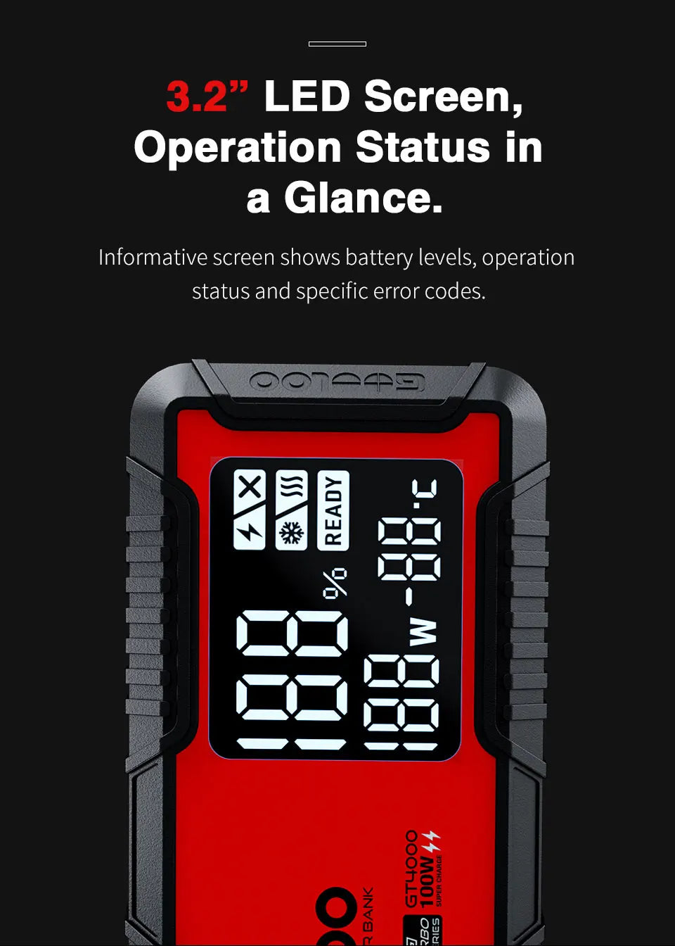 GOOLOO 4000A 12V Charger External Battery Booster 24000mah Car Jump Starter Car Battery PD100W Fast Charging Portable Power Bank