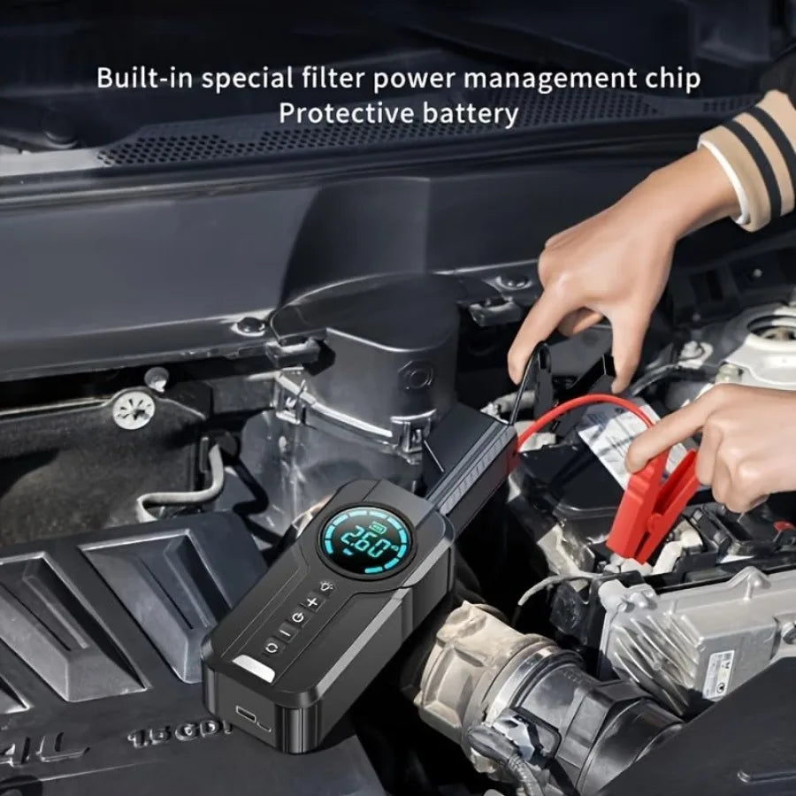 6000A Car Jump Starter with Air Compressor 150PSI 12V Battery Booster