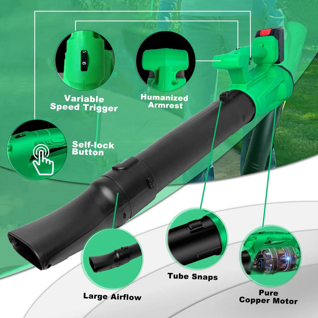 Tegatok Cordless Electric Leaf Blower 450CFM 125MPH 20V Battery