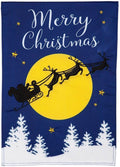 Santa's Midnight Flight Christmas Garden Flag 2 Sided