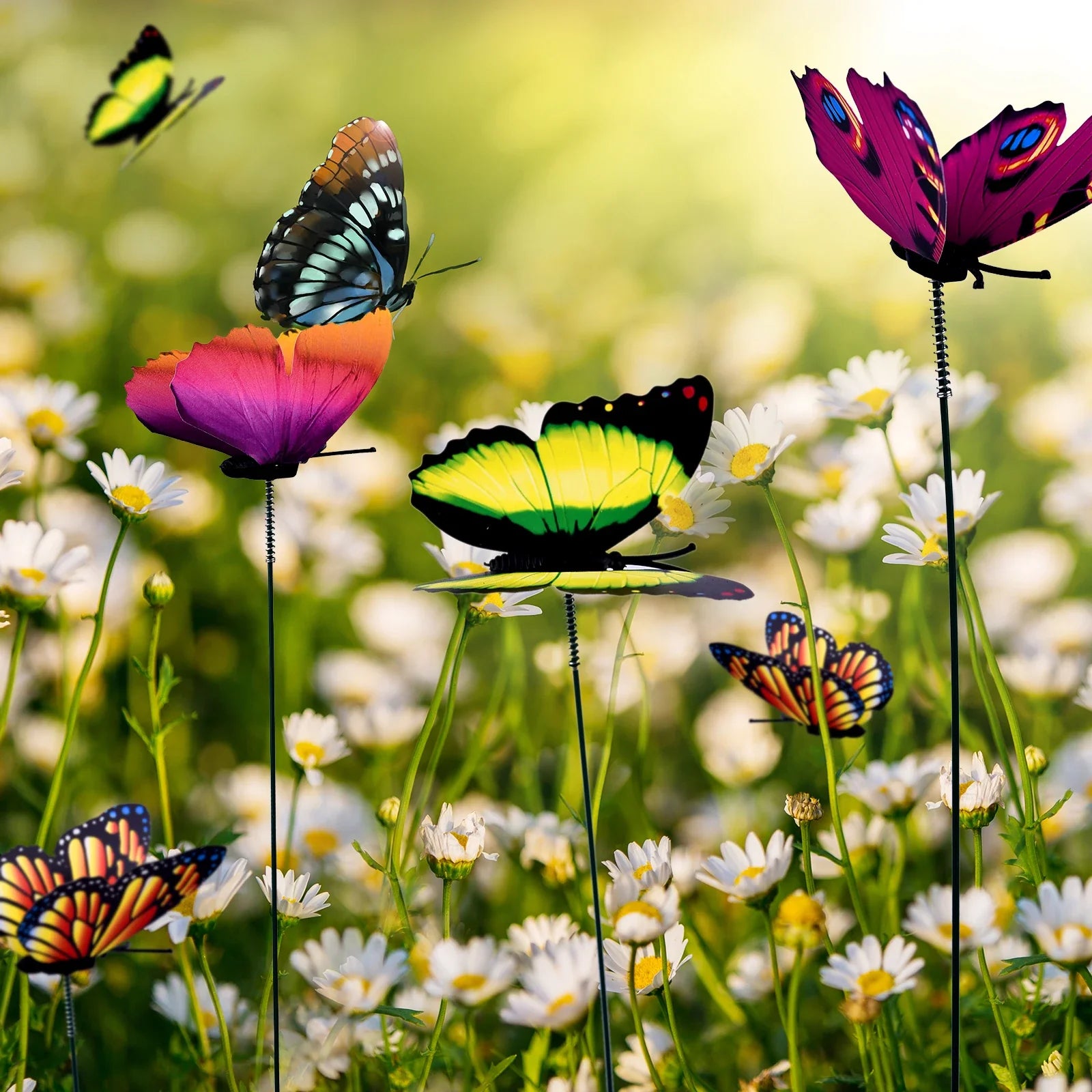 24Pcs Colorful Butterfly Garden Stakes | Outdoor Whimsical Yard Decor