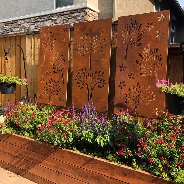Large Outdoor Metal Privacy Screen Panels (60” & 72”) – Heavy-Duty Steel for Patio & Fence