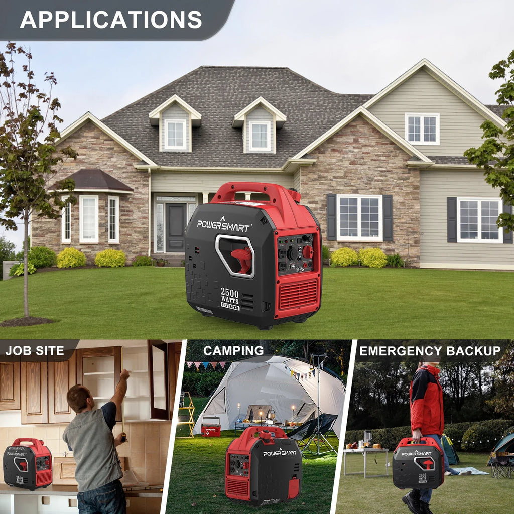 2500W Quiet Inverter Generator Gas Portable RV Camping Home Backup EPA