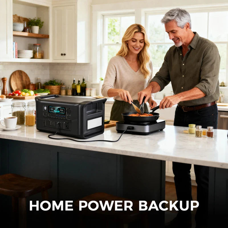 2400W Portable Power Station 1024Wh LiFePO4 Battery Solar Generator Emergency Use