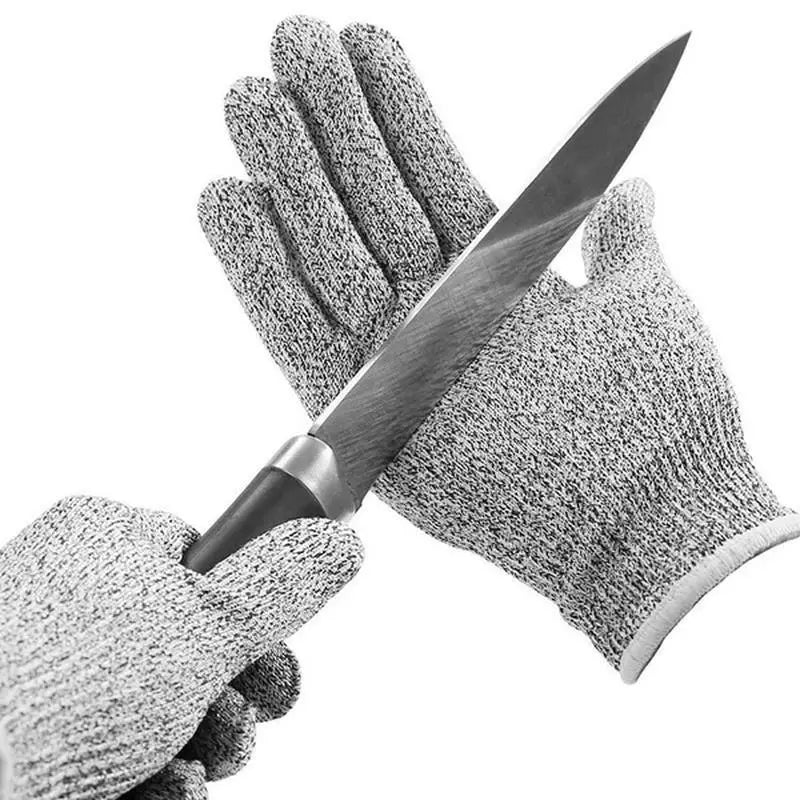 HPPE Level 5 Safety Cut-Resistant Gloves Anti Cut Proof Grey Anti-Cut Level Work Garden Butcher Gardening Handguard Kitchen Tool