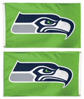 Seattle Seahawks 2 Sided 3x5 Green Flag