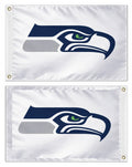 Seattle Seahawks 2 Sided Flag 12x18 White