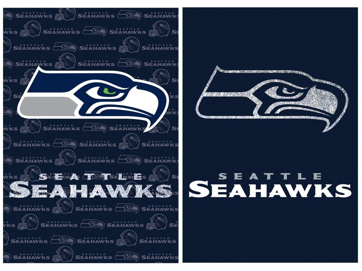 Seattle Seahawks Flag 2 Sided Glitter Logo House Banner