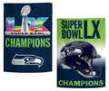 Seattle Seahawks Super Bowl LX Champions 2 Sided Garden Flag